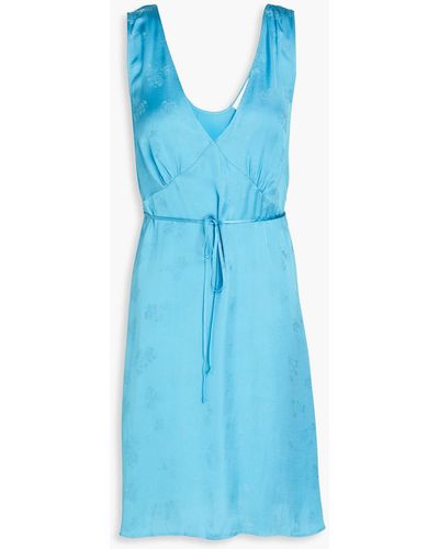 American Vintage Gitaka Satin-jacquard Mini Dress - Blue