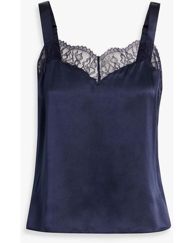 Cami NYC Seraphina Lace-trimmed Silk-satin Camisole - Blue