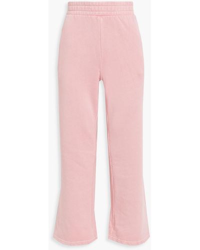The Upside Magique Camille Organic French Cotton-terry Flared Pants - Pink