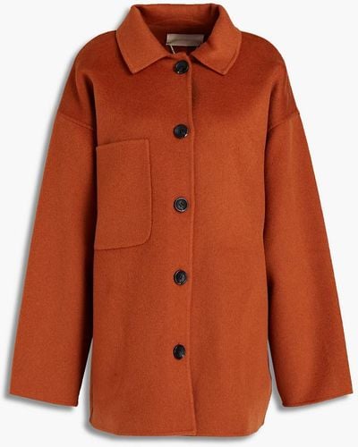 Vanessa Bruno Brushed Wool And Cashmere-blend Felt Coat - Multicolor