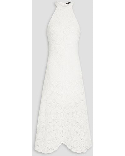 Maje Crocheted Cotton Midi Dress - White