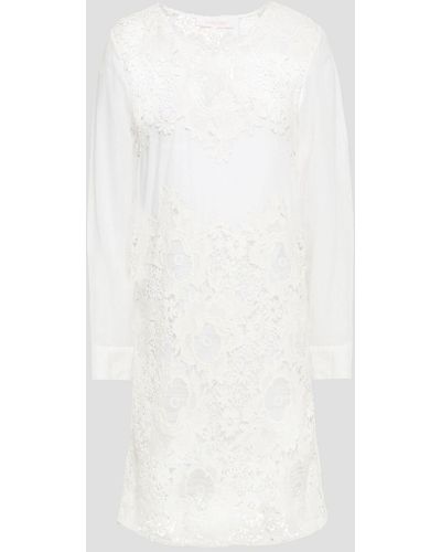 See By Chloé Crocheted Cotton Lace Mini Dress - White