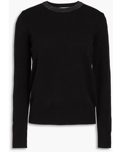 Tory Burch Embroidered Cashmere Sweater - Black