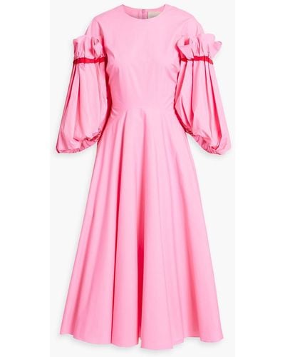 ROKSANDA Enala Ruffled Cotton-poplin Midi Dress - Pink