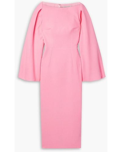 Emilia Wickstead Switzy Cape-effect Crepe Midi Dress - Pink