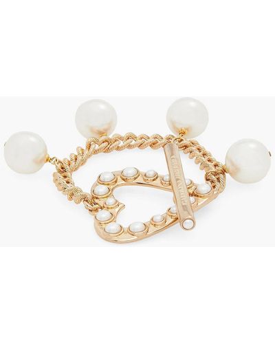 Carolina Herrera Gold-tone Beaded Bracelet - White