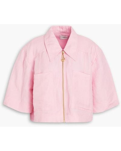 Aje. Esprit Linen-blend Shirt - Pink