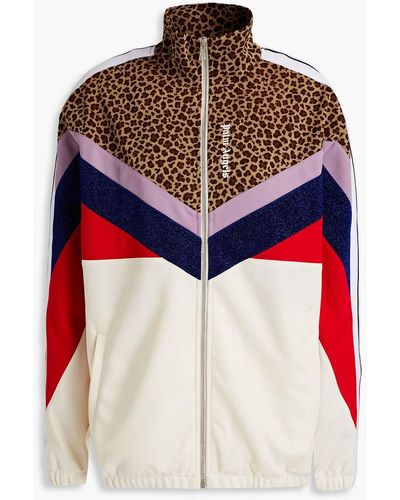 Glitter Jersey Track Jacket in Pink - Palm Angels
