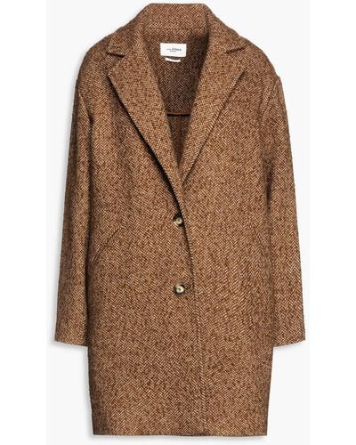 Isabel Marant Dante Herringbone Wool-blend Bouclé-tweed Coat - Brown