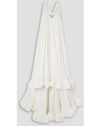 Lanvin Ruffled Chiffon Gown - White