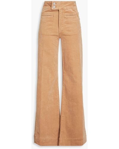 FRAME Cotton-blend Corduroy Wide-leg Trousers - Natural