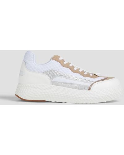 Emporio Armani Sneakers aus leder und mesh - Weiß