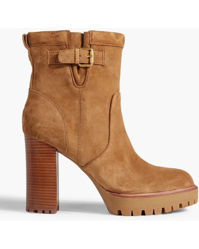Veronica Beard Hannigan Suede Ankle Boots - Brown