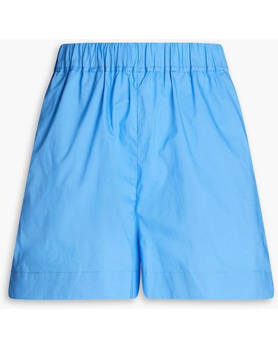 REMAIN Birger Christensen Ima shorts aus baumwollpopeline - Blau