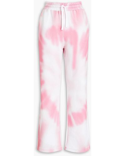 Red(V) Tie-dyed French Cotton-terry Track Pants - Pink