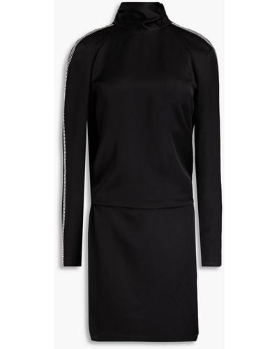 Ba&sh Jenn Crystal-embellished Satin-crepe Mini Dress - Black