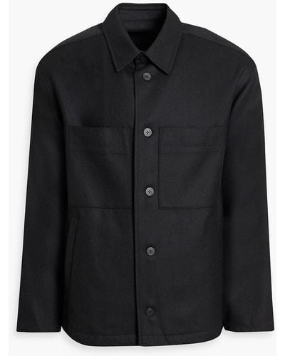 LE17SEPTEMBRE Wool-flannel Overshirt - Black