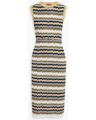 Missoni Striped Crochet-knit Dress - Metallic