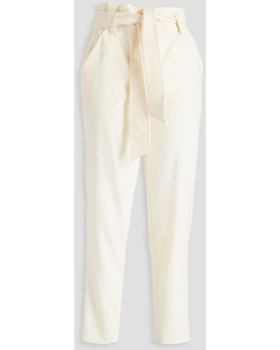 Veronica Beard Cropped Crepe Tapered Trousers - White