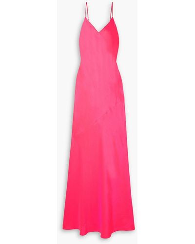 L'Agence Serita Silk-satin Maxi Dress - Pink