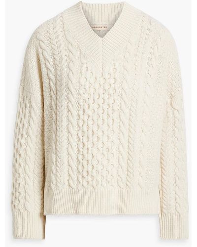 &Daughter Cable-knit Wool Sweater - White