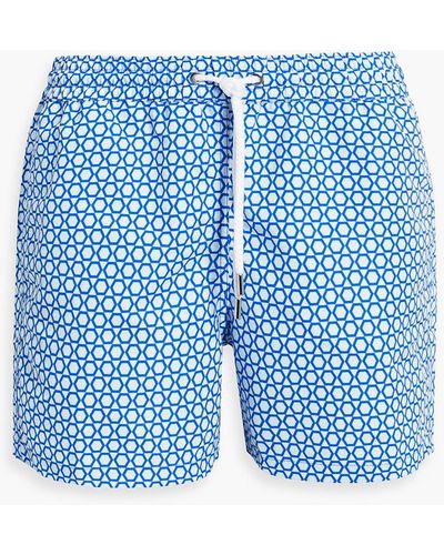 Frescobol Carioca Mid-length Printed Swim Shorts - Blue