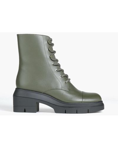 Stuart Weitzman Nisha Leather Combat Boots - Green
