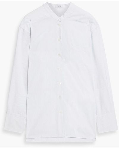 Iris & Ink Tyra Pinstriped Organic Cotton-poplin Shirt - White