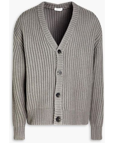 John Elliott Capri Ribbed Wool And Cashmere-blend Cardigan - Gray