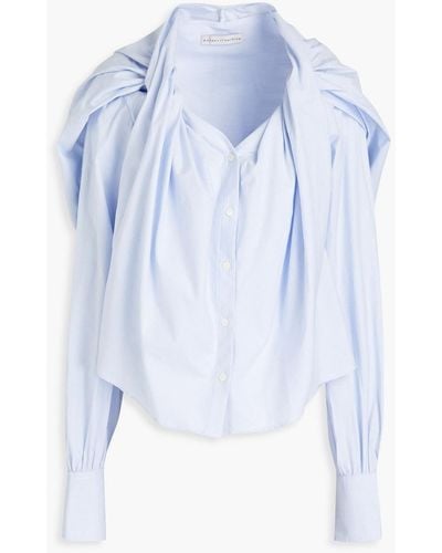 Palmer//Harding Twisted Striped Cotton-poplin Shirt - Blue