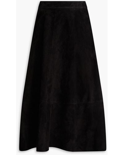 Co. Suede Midi Skirt - Black