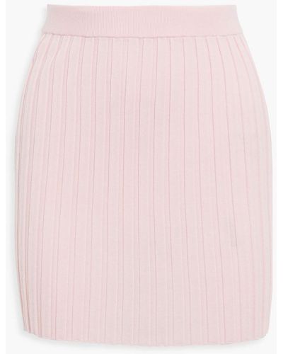 Helmut Lang Ribbed Wool Mini Skirt - Pink