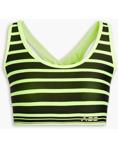 Adam Selman Sport Cutout Striped Stretch Sports Bra - Multicolour