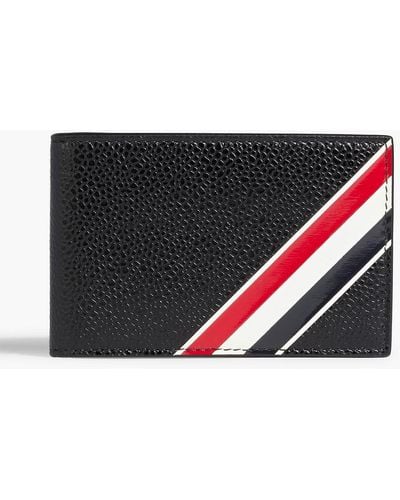 Thom Browne Striped Pebbled-leather Wallet - Black