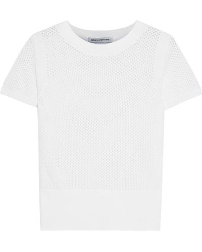 Autumn Cashmere Open-knit Top - White