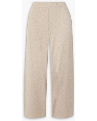 Vince Cropped Stretch-knit Track Trousers - White