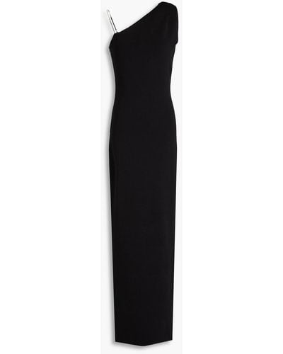Rachel Gilbert Silica Crystal-embellished Stretch-knit Gown - Black