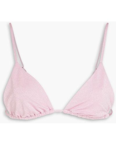 Onia Alexa triangel-bikini-oberteil aus stretch-jersey in metallic-optik - Pink