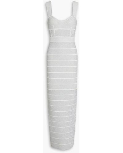 Hervé Léger Maxikleid aus bandage mit -effekt - Weiß