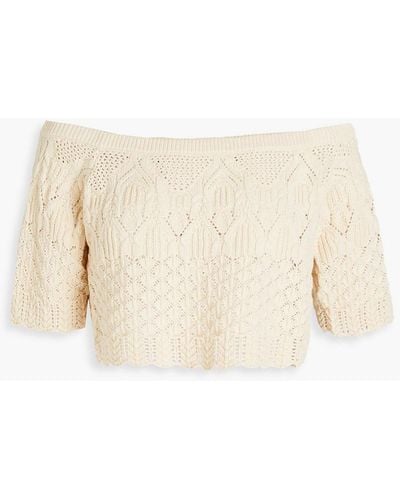 Ba&sh Jensen Cropped Cotton Sweater - Natural