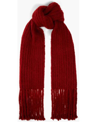 JOSEPH Brushed Ribbed Mohair-blend Scarf - Red