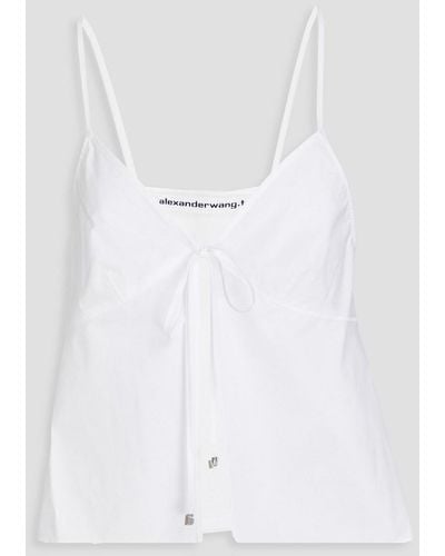 T By Alexander Wang Appliquéd Cotton-poplin Top - White