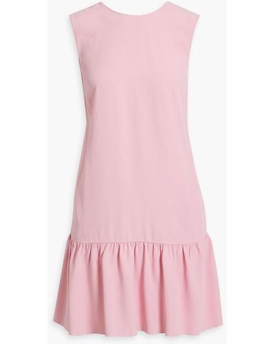 RED Valentino Bow-detailed Ruffled Crepe Mini Dress - Pink