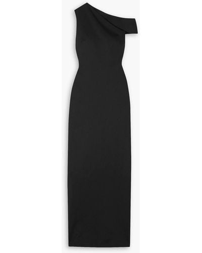 Rosetta Getty One-shoulder Scuba Maxi Dress - Black