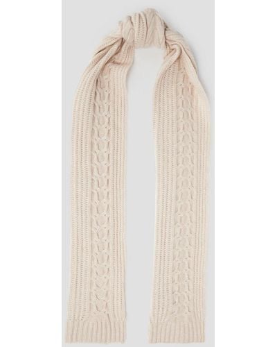 N.Peal Cashmere Cable-knit Cashmere Scarf - Natural