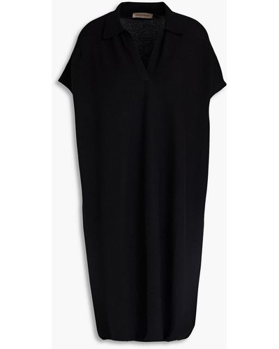 Gentry Portofino Cotton And Cashmere-blend Dress - Black