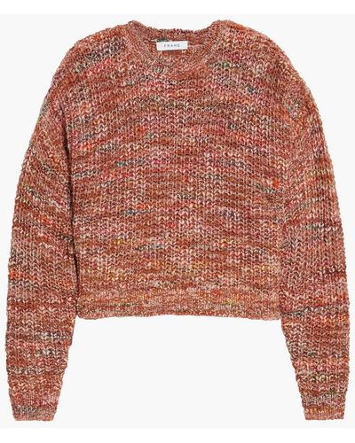 FRAME Marled Knitted Sweater - Brown
