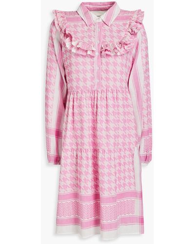 Summery Copenhagen Iben Ruffled Cotton-jacquard Dress - Pink