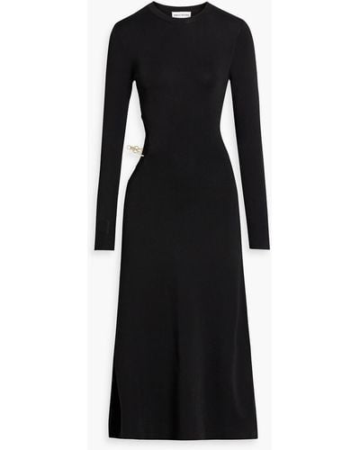 Rebecca Vallance Jayde Cutout Chain-embellished Stretch-knit Midi Dress - Black