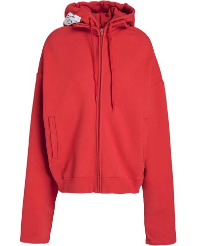 Vetements Oversized French Cotton-blend Terry Hoodie - Red
